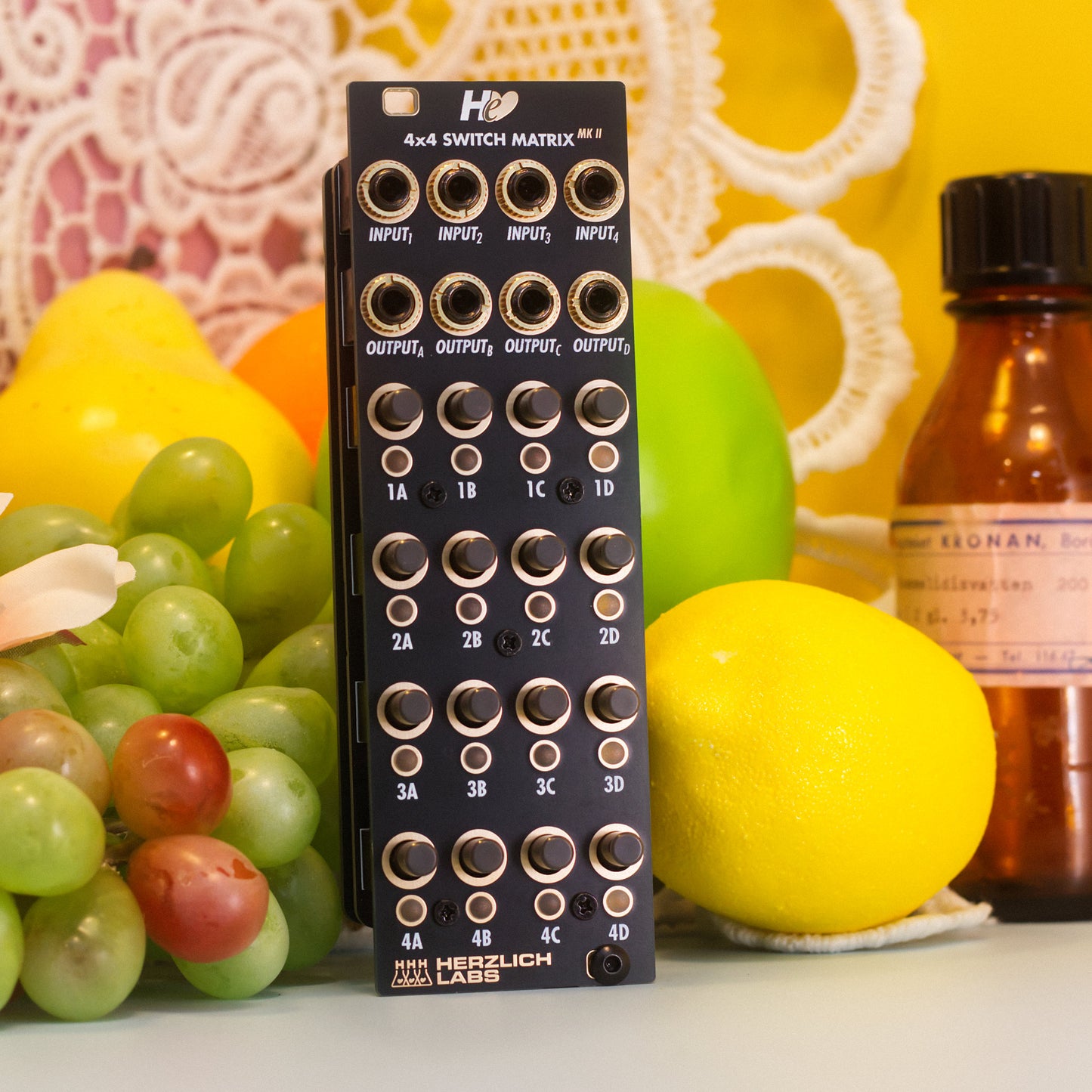 4x4 Switch Matrix MKII - 8hp - compact precision matrix mixer