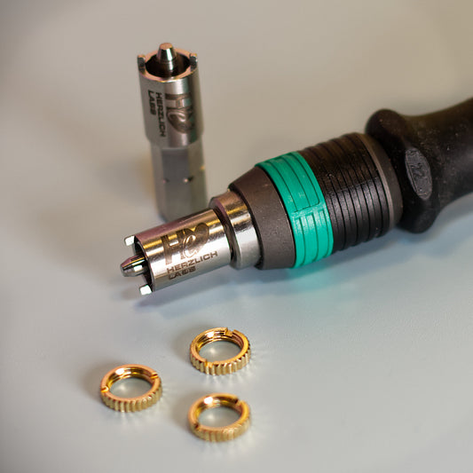 Hex bit driver for 3.5mm jack knurled nuts - Knurl Kontrol - precision engineered 1/4" stainless steel bit